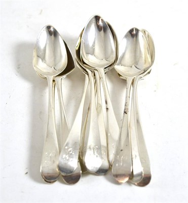 Lot 282 - A set of eleven George III silver teaspoons, London 1808