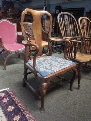 Lot 1164 - An 18th Century Walnut Armchair