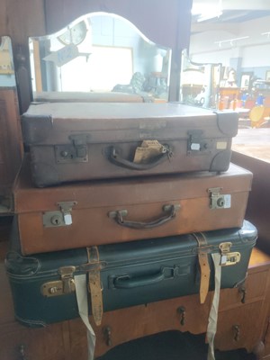 Lot 1140 - An Early 20th Century Stiched Leather Suitcase,...