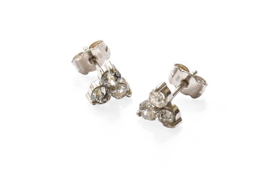 Lot 37 - A Pair of Diamond Cluster Earrings, the...