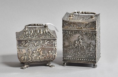 Lot 114 - Two Dutch Silver Tea-Caddies, Each With...