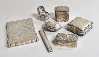 Lot 113 - A Collection of Assorted Silver Boxes and...