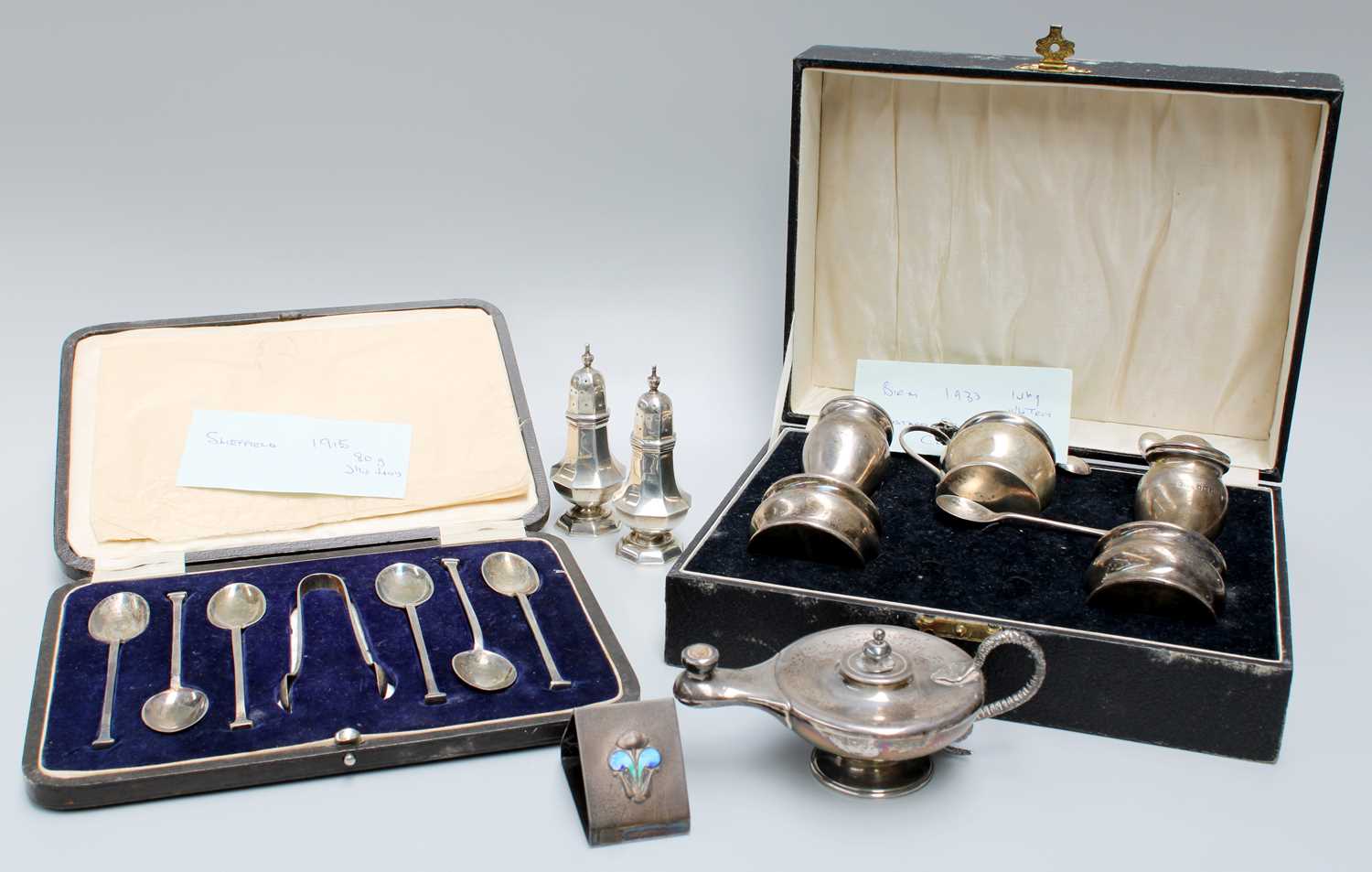 Silver Collection Display Lot 59 - A Collection of Assorted Silver, comprising a