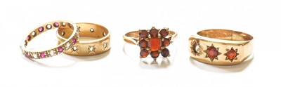 Lot 33 - Two 9 Carat Gold Garnet Rings (one with a...