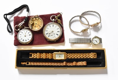 Lot 57 - A Lady's Fob Watch with case stamped 18k, A...