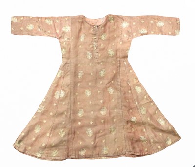 Lot 2061 - A 20th Century Indian Silk Robe, in peach/gold...
