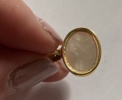Lot 63 - An Opal and Diamond Pendant on Chain, pendant...