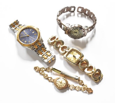 Lot 103 - A Bi-Metal Quartz Rotary Wristwatch, A Lady's...