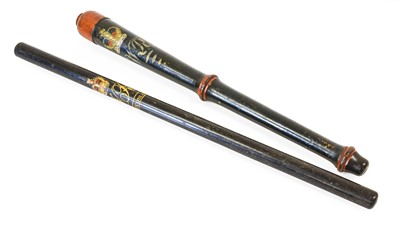 Lot 93 - A William IV Walnut Truncheon, the rounded...
