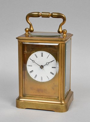 Lot 231 - A Brass Carriage Timepiece, circa 1900, 15.5cm...