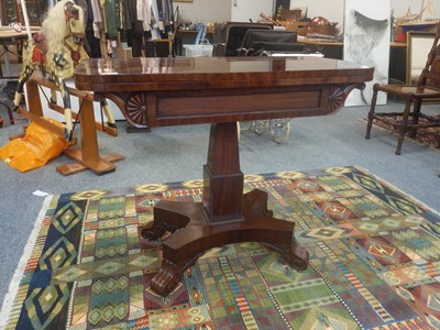 Lot 1328 - A Regency Mahogany Fold Over Card Table, 91cm...