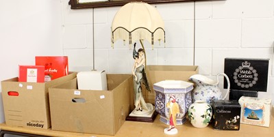 Lot 434 - A Composite Figural Tablelamp and Shade,...