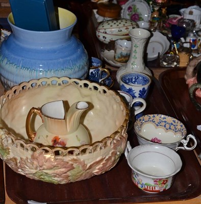 Lot 305 - Tray of ceramics including Royal Worcester, Belleek, Shelley, etc