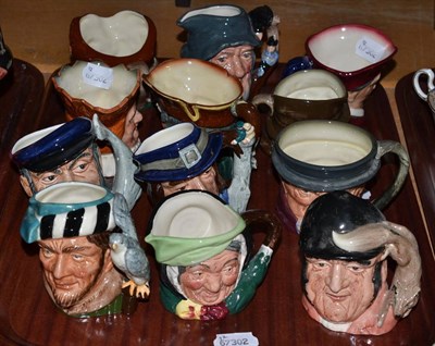 Lot 306 - Twelve medium Royal Doulton character jugs - Gone Away, Sairey Gamp, The Falconer, Tony Weller,...