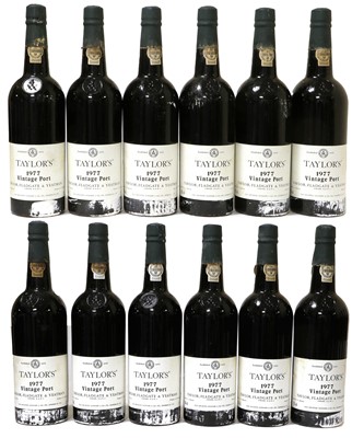 Lot 3209 - Taylor's 1977 Vintage Port (twelve bottles)