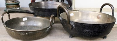 Lot 421 - An 18th Century Skillet and Two Similar Bronze...