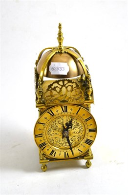 Lot 315 - Brass Lantern style clock