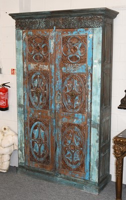 Lot 1243 - Painted and Carved Anglo-Indian Style Two Door...