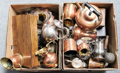 Lot 292 - Two Boxes of Assorted Metalwares, various...