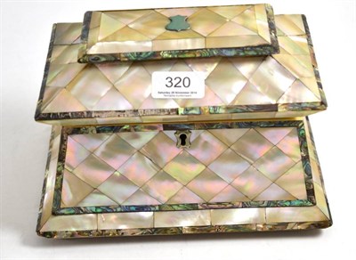 Lot 320 - Victorian Mother of Pearl and Abalone Tea Caddy