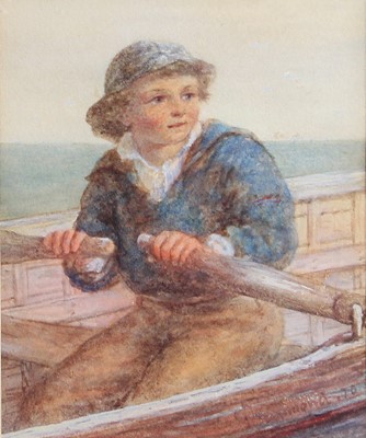 Lot 1030 - James Drummond RSA (1816-1877) Boy in rowing...