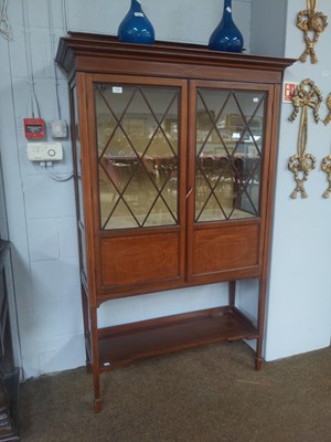 Lot 1123 - An Edwardian Inlaid Mahogany Glazed Display...