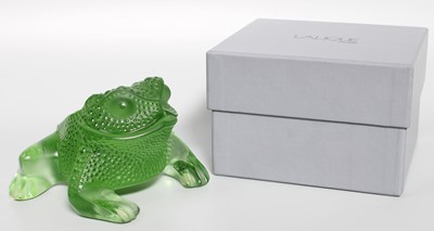 Lot 1 - A Modern Lalique Gregoire Green Glass Figure,...