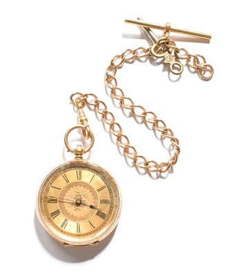 Lot 224 - A Lady's Fob Watch, case stamped 14k/and with...