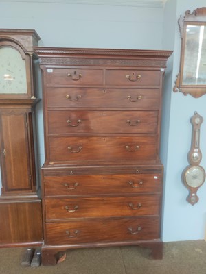 Lot 1116 - George III Mahogany Chest on Chest, fitted...