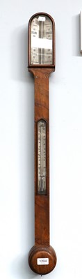 Lot 1204 - A Walnut Stick Barometer, circa 1870, signed,...