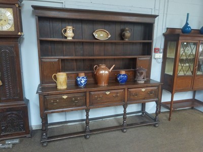 Lot 1124 - An 18th Century Oak Dresser and Rack, 203cm by...