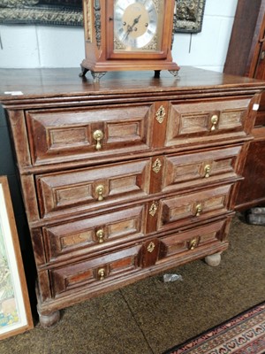 Lot 1227 - A 17th Century Geometric Oak Chest of Draws,...