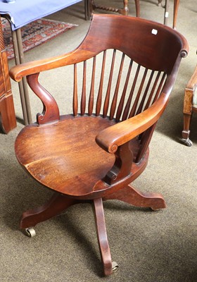 Lot 1173 - A Mahogany Office Chair, circa 1890