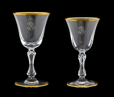 Lot 16 - A Set of Thirty-Two Wine Glasses in Two Sizes,...