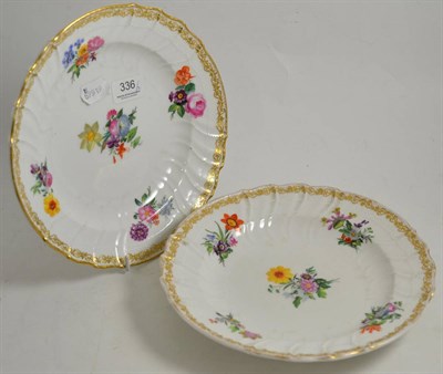 Lot 336 - A pair of Berlin porcelain cabinet plates painted with flower sprigs