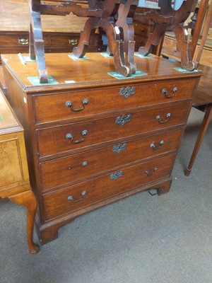 Lot 1148 - A George III Oak Chest of Drawers, straight...