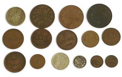Lot 179 - Mixed Finland Coinage, 15 coins comprising;...