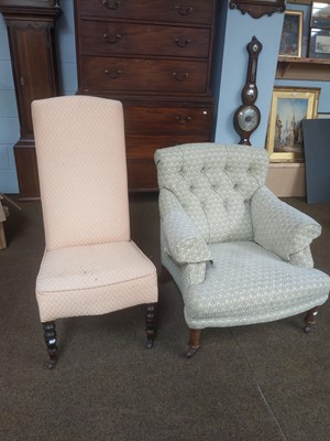 Lot 1167 - A Victorian Mahogany Framed Nursing Chair,...