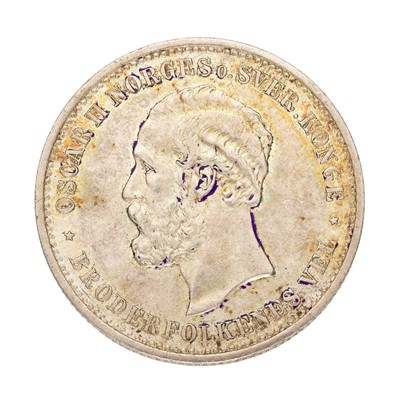 Lot 326 - Norway, Oscar II, 2 Kroner 1904, (KM#359);...