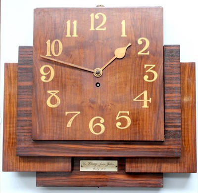 Lot 1116 - An Art Deco Rosewood Wall Timepiece, with gilt...