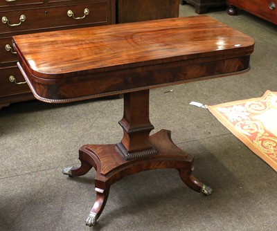 Lot 1184 - A Regency Mahogany Foldover Tea Table, 92cm by...