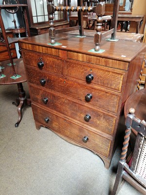 Lot 1193 - A 19th Century Oak Straight Front Four Height...