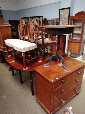 Lot 1200 - A Mahogany D-End Table, two Hepplewhite style...