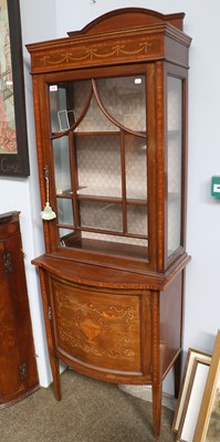 Lot 1205 - An Edwardian Inlaid Mahogany Glazed Cabinet,...