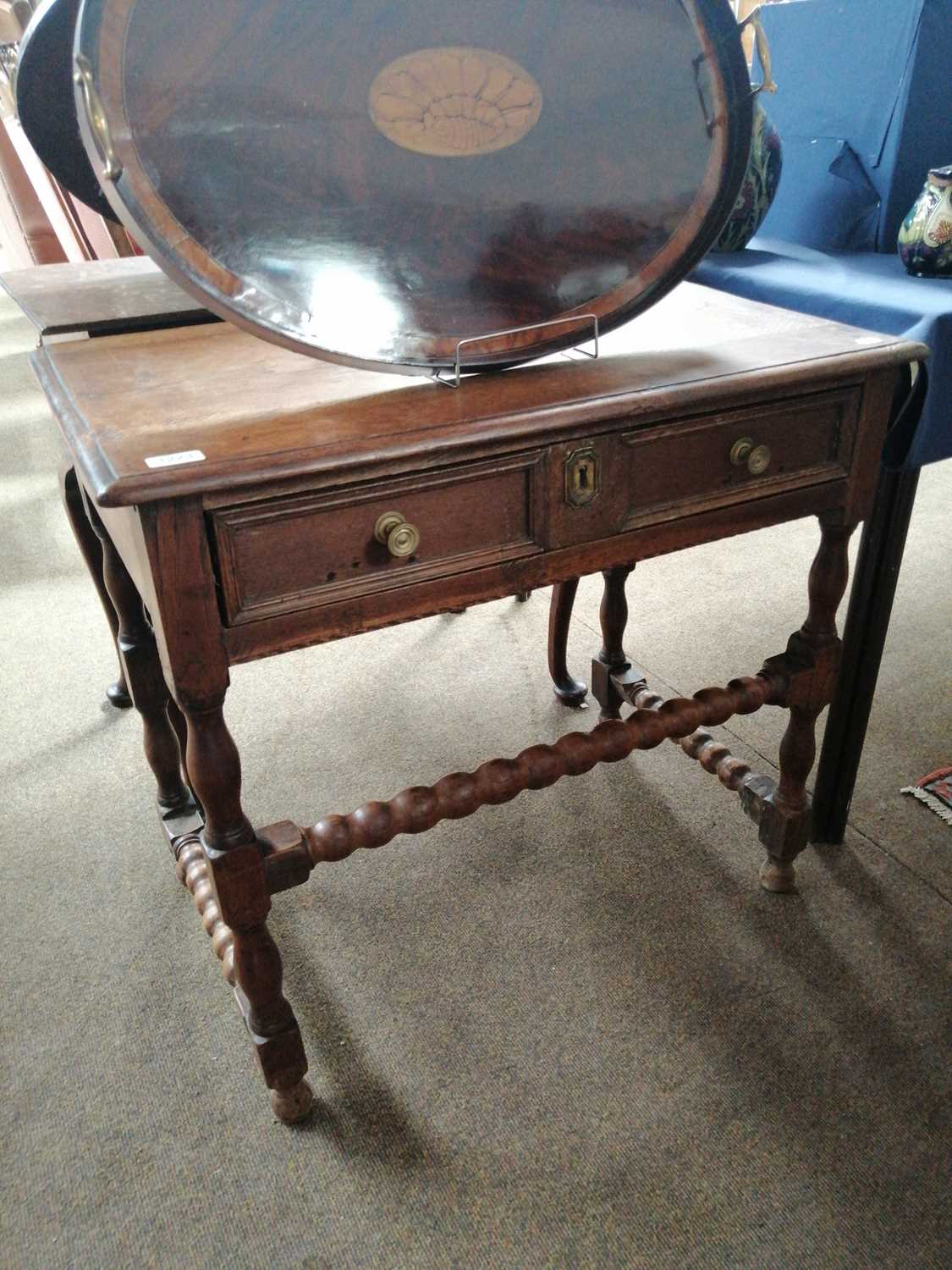 Lot 1223 - An 18th Century Oak Side Table with Oak...