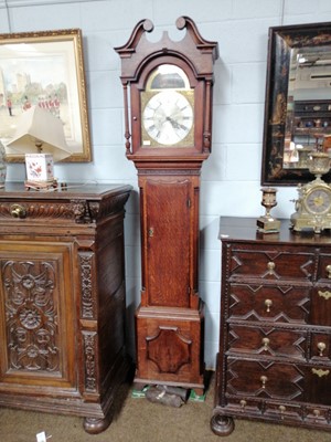 Lot 1230 - An Oak Thirty Hour Longcase Clock, 12" arch...