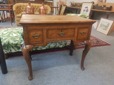 Lot 1326 - An 18th Century Oak Crossbanded Lowboy, 80cm...