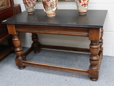 Lot 1294 - An 18th Century Oak Table, with turned and...