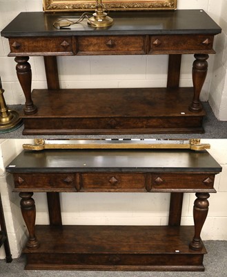 Lot 1276 - A Pair of 20th Century Carved and Turned Oak...