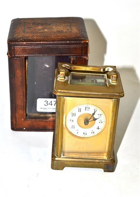 Lot 347 - Brass carriage clock